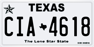 TX license plate CIA4618