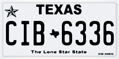 TX license plate CIB6336