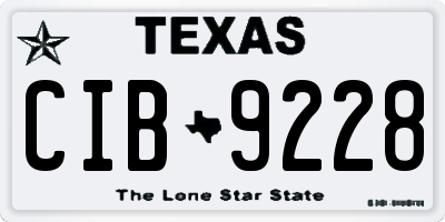 TX license plate CIB9228