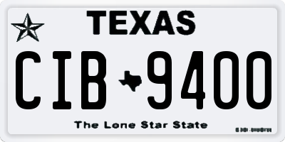 TX license plate CIB9400