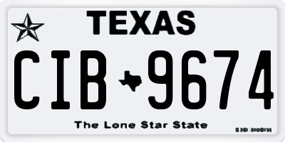 TX license plate CIB9674