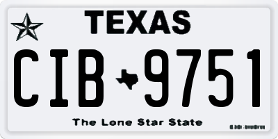 TX license plate CIB9751