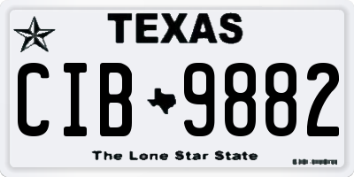 TX license plate CIB9882