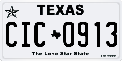 TX license plate CIC0913