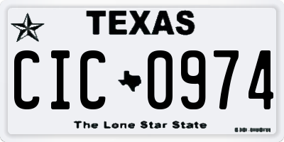 TX license plate CIC0974