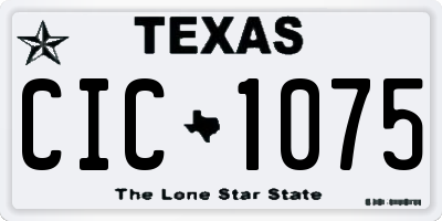 TX license plate CIC1075