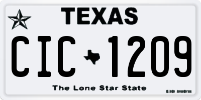 TX license plate CIC1209