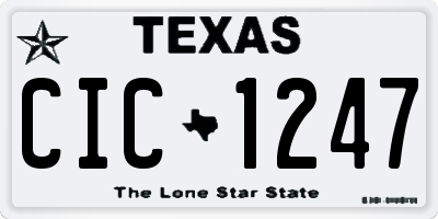TX license plate CIC1247