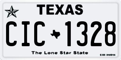 TX license plate CIC1328