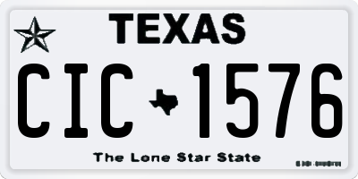 TX license plate CIC1576