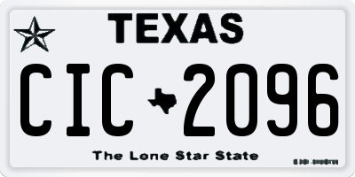 TX license plate CIC2096