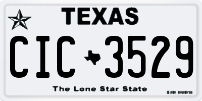 TX license plate CIC3529