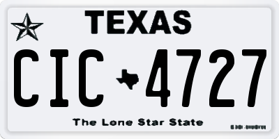 TX license plate CIC4727