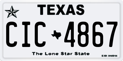 TX license plate CIC4867