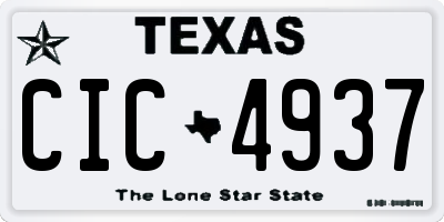 TX license plate CIC4937