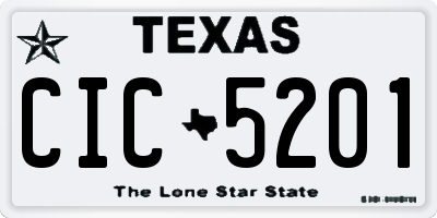 TX license plate CIC5201