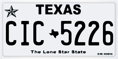 TX license plate CIC5226