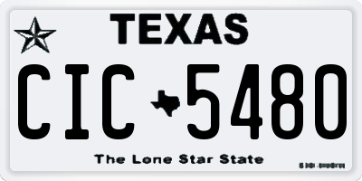 TX license plate CIC5480