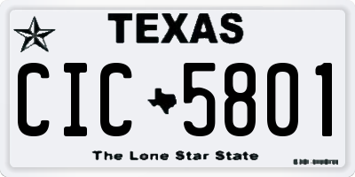 TX license plate CIC5801