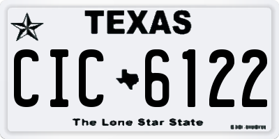 TX license plate CIC6122