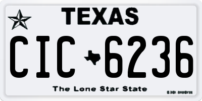 TX license plate CIC6236