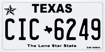 TX license plate CIC6249