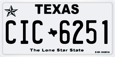 TX license plate CIC6251