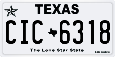 TX license plate CIC6318