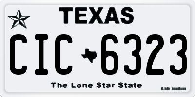 TX license plate CIC6323