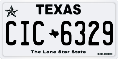 TX license plate CIC6329