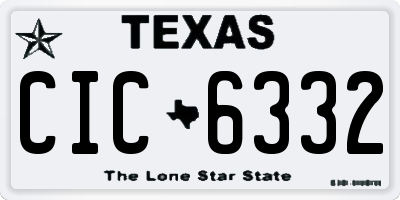 TX license plate CIC6332