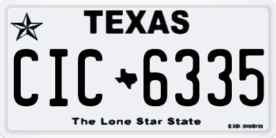 TX license plate CIC6335