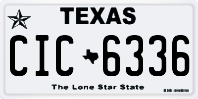 TX license plate CIC6336