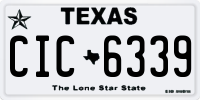 TX license plate CIC6339