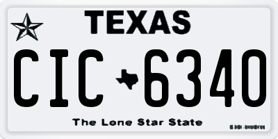 TX license plate CIC6340