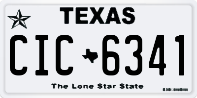 TX license plate CIC6341