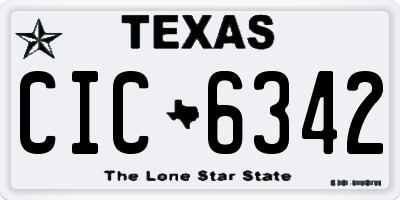 TX license plate CIC6342