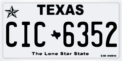TX license plate CIC6352