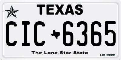 TX license plate CIC6365