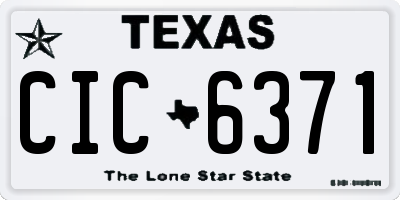 TX license plate CIC6371