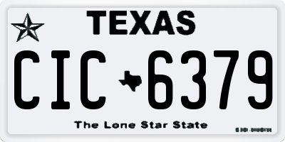 TX license plate CIC6379