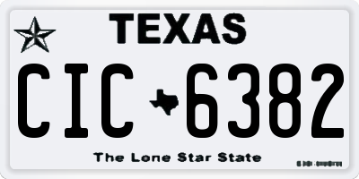 TX license plate CIC6382