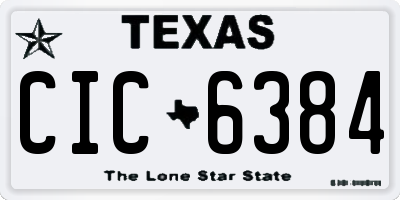 TX license plate CIC6384