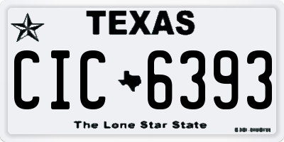 TX license plate CIC6393