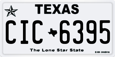 TX license plate CIC6395