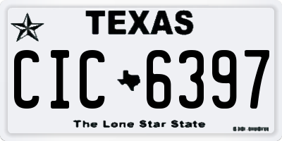 TX license plate CIC6397
