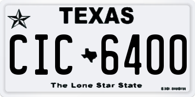 TX license plate CIC6400