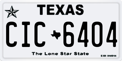 TX license plate CIC6404