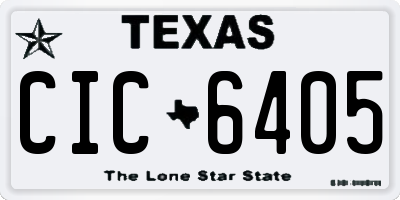 TX license plate CIC6405