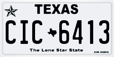 TX license plate CIC6413